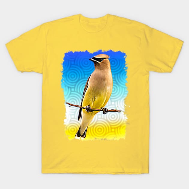 Colorful Cedar Waxwing T-Shirt by Ripples of Time